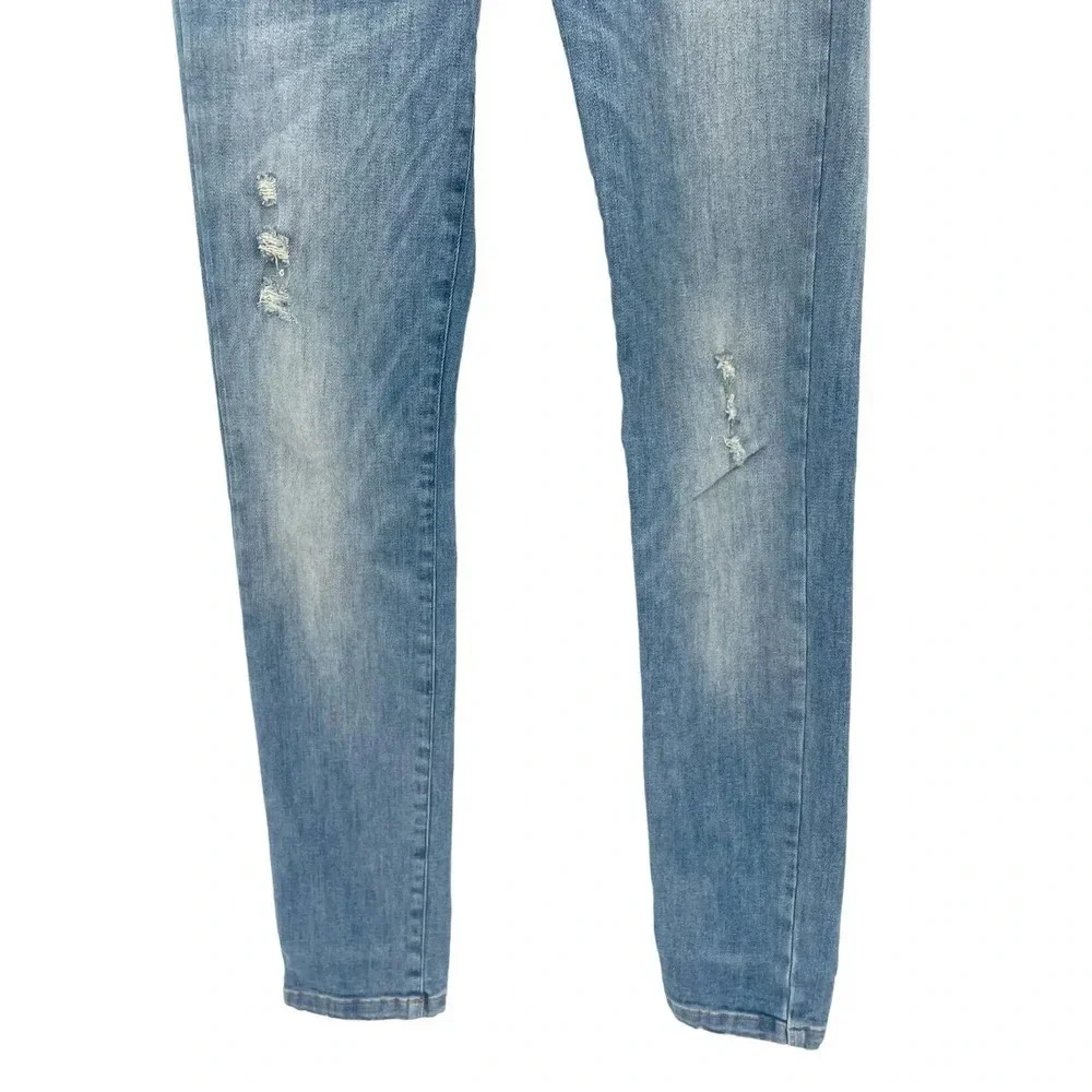 Pierre Balmain Biker Low Rise Skinny Jeans‎ Medium Light Wash Denim Size 25